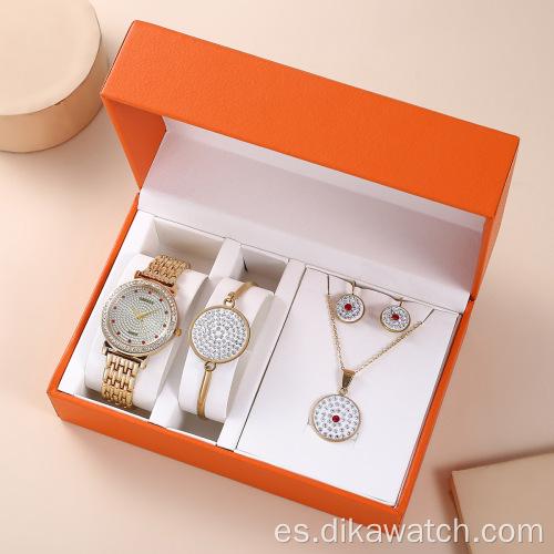 Conjunto de regalo de joyería de moda Conjunto de reloj de mujer con encanto